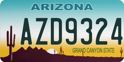 AZ license plate AZD9324