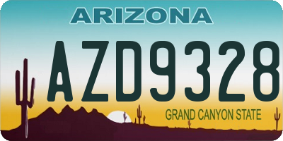 AZ license plate AZD9328
