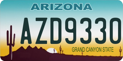 AZ license plate AZD9330