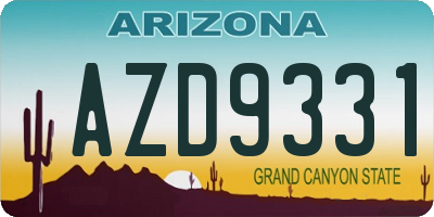 AZ license plate AZD9331