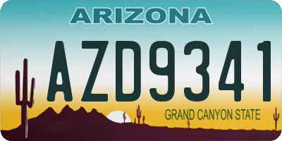 AZ license plate AZD9341