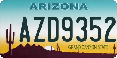 AZ license plate AZD9352