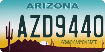 AZ license plate AZD9440