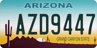 AZ license plate AZD9447