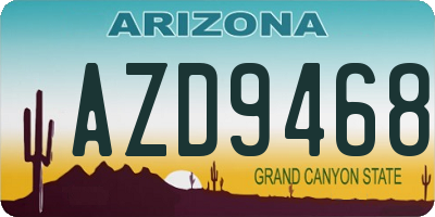 AZ license plate AZD9468