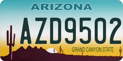 AZ license plate AZD9502