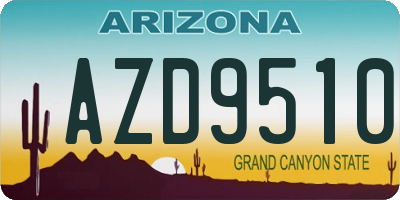 AZ license plate AZD9510
