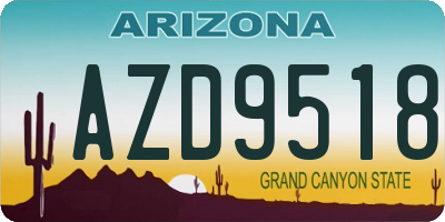 AZ license plate AZD9518
