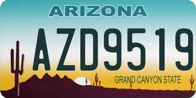 AZ license plate AZD9519