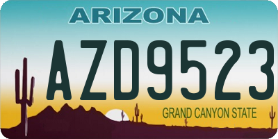 AZ license plate AZD9523