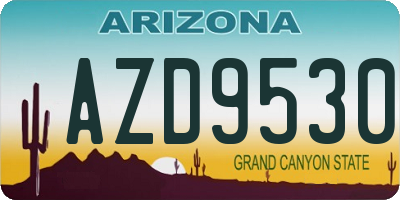 AZ license plate AZD9530
