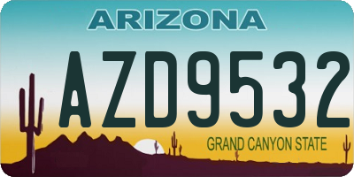 AZ license plate AZD9532