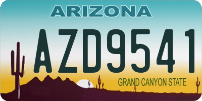 AZ license plate AZD9541