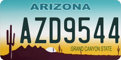 AZ license plate AZD9544