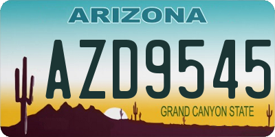 AZ license plate AZD9545