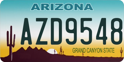 AZ license plate AZD9548
