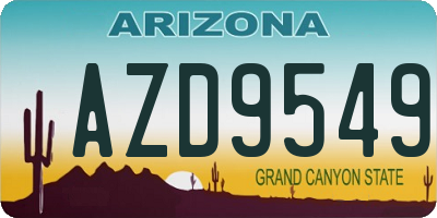 AZ license plate AZD9549