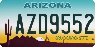 AZ license plate AZD9552