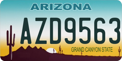 AZ license plate AZD9563