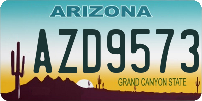 AZ license plate AZD9573