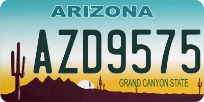 AZ license plate AZD9575