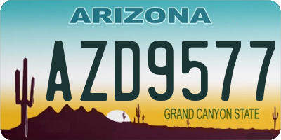 AZ license plate AZD9577