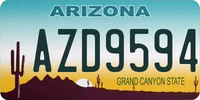 AZ license plate AZD9594
