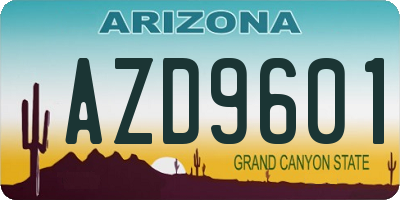 AZ license plate AZD9601