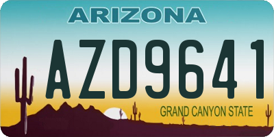 AZ license plate AZD9641