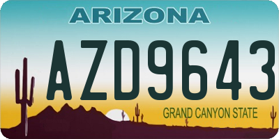 AZ license plate AZD9643