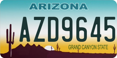 AZ license plate AZD9645