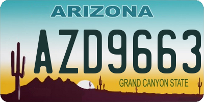 AZ license plate AZD9663
