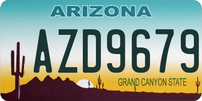 AZ license plate AZD9679