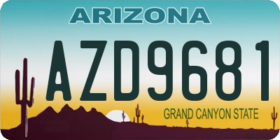 AZ license plate AZD9681