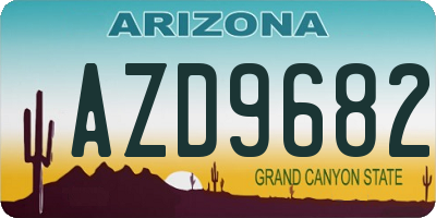 AZ license plate AZD9682