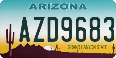 AZ license plate AZD9683
