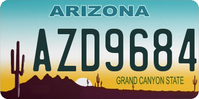 AZ license plate AZD9684
