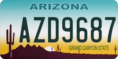 AZ license plate AZD9687