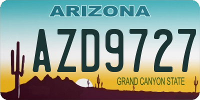 AZ license plate AZD9727