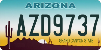 AZ license plate AZD9737