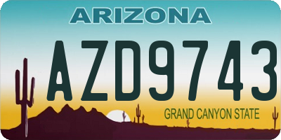 AZ license plate AZD9743