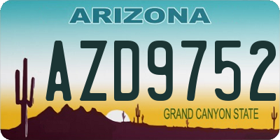 AZ license plate AZD9752