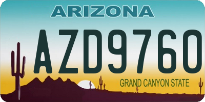 AZ license plate AZD9760
