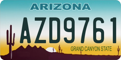 AZ license plate AZD9761