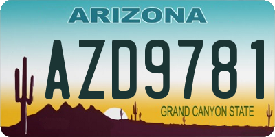 AZ license plate AZD9781