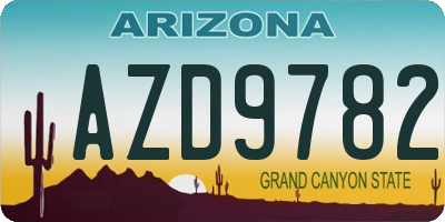 AZ license plate AZD9782