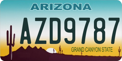 AZ license plate AZD9787