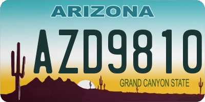 AZ license plate AZD9810