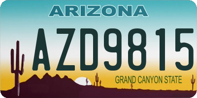 AZ license plate AZD9815