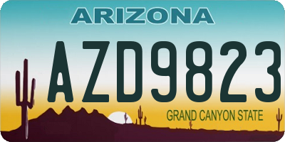 AZ license plate AZD9823